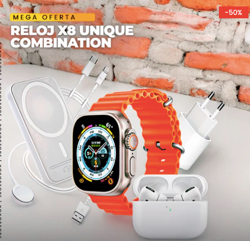 Combo Reloj Watch X8 Ultra-Lujo